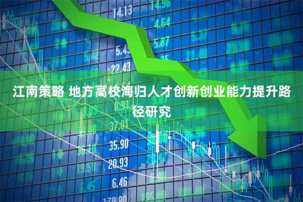 江南策略 地方高校海归人才创新创业能力提升路径研究